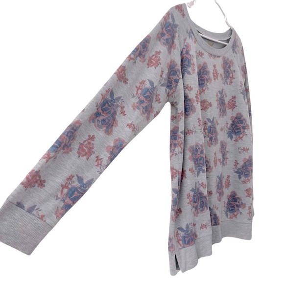 FADED GLORY • Floral Grey Long Sleeve Top Sweater - Picture 2 of 6